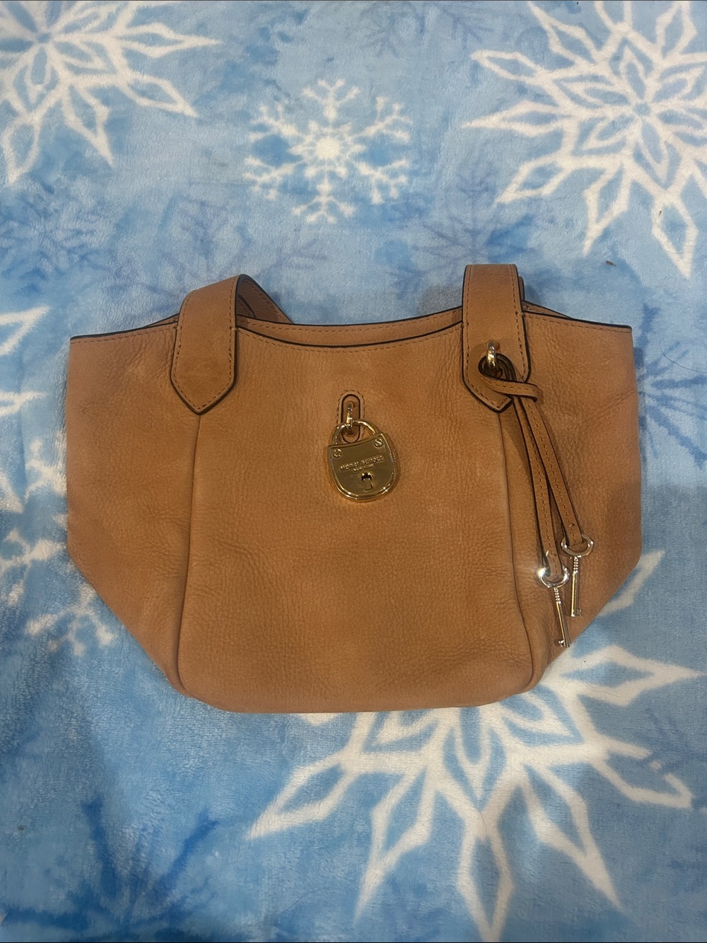 Henri Bendel Tan Leather Mini Tote with Gold Hardware